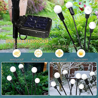 Solar Garden Lights Outdoor, 2 Pack 16 LED Solar Firefly Lights Waterproof - Image 3
