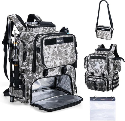 Goture Fishing Backpack, 58L 900D Water-Resistant Insulated Tackle Backpack by Goture