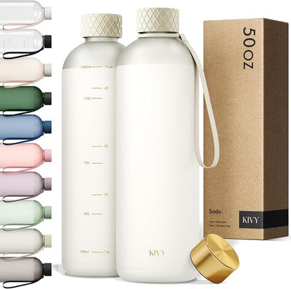 KIVY Large Water Bottle 50oz Fits Backpack & Cupholder by KIVY