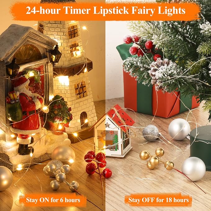 Lakumu LED Fairy Lights Battery Operated, Rechargeable String Lights - Image 4