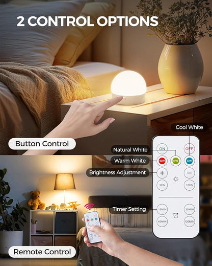 Rechargeable Light Bulbs with Remote Control 2 Packs, Battery Operated Light - Image 8