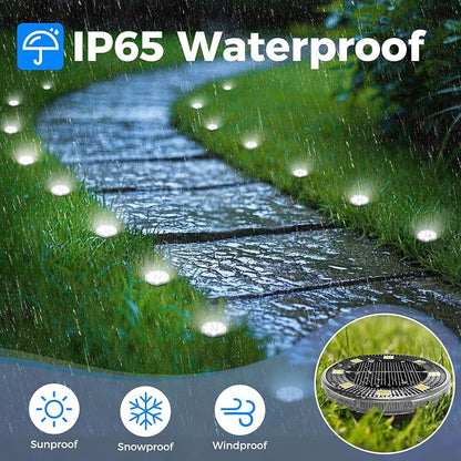 Peasur Mini Solar Ground Lights, 12 Pack Flat Solar Disc Lights Outdoor - Image 3