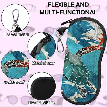Glasses Case Sunglasses Eyeglass Soft Case Zipper Light Neoprene Pouch - Image 4