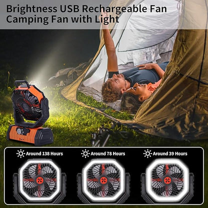 20000mAh Emergency Battery Powered Fan & LED Light, Battery Operated - Image 5