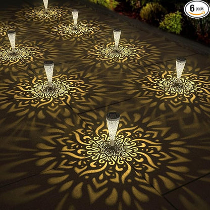 gardencave 6 Pack Solar Lights Outdoor Garden Decorative Mandala Solar Garden by gardencave
