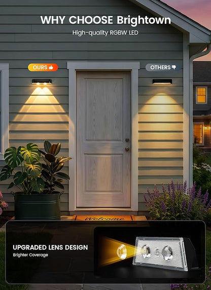 Brightown 4 Pack Solar Lights Outdoor Waterproof, Color Changing Solar Fence - Image 5