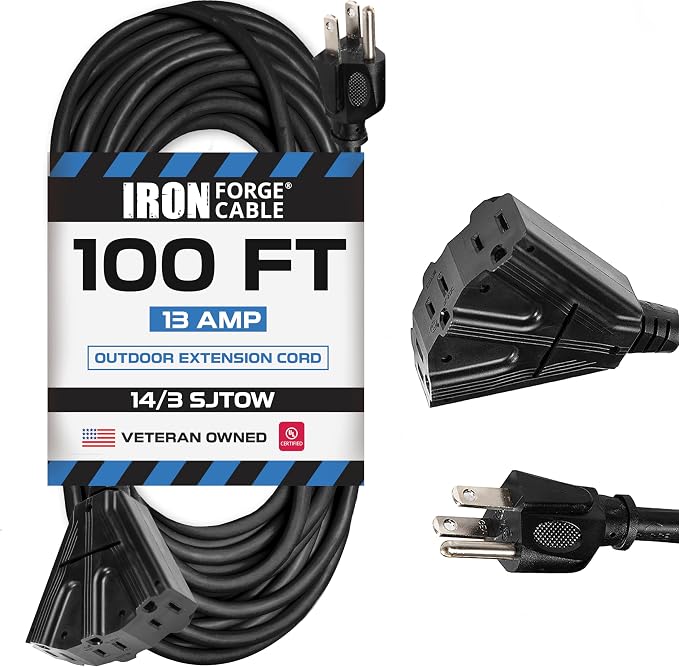 Iron Forge Cable 14 Gauge Outdoor Extension Cord 100 Ft by IronForgeCable