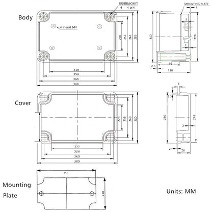 QILIPSU Outdoor Junction Box IP67 Waterproof Project Box ABS Plastic - Image 6