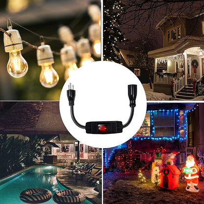 Outdoor Waterproof On/Off Switch Extension Cord, Heavy Duty 125v/250v Black - Image 5