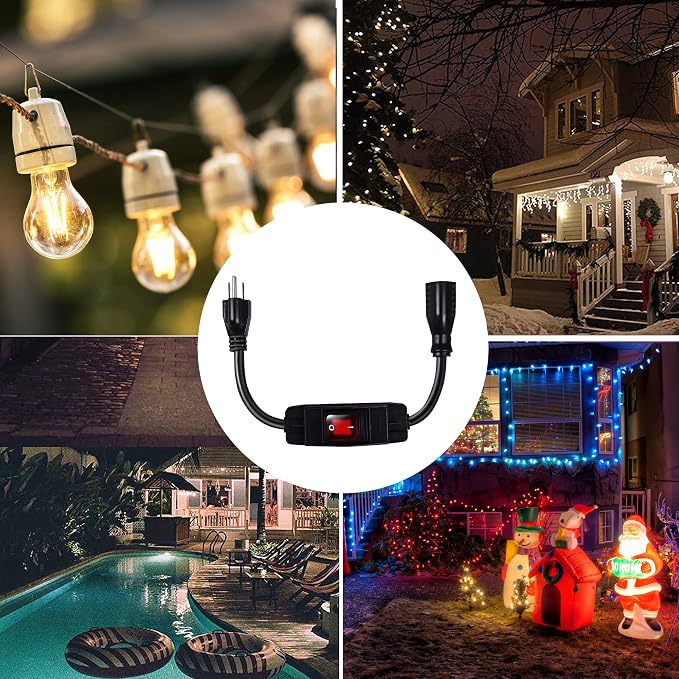 Outdoor Extension Cord with Switch On/Off Waterproof Switch 3 Prong Extension - Image 5