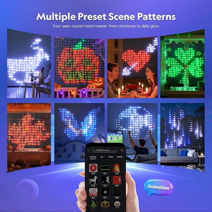 JMEXSUSS App-Controlled Color Changing Curtain Lights, 400 LED RGB String Lights - Image 3