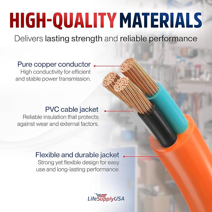 200ft Outdoor/Indoor Extension Cord 12/3 Gauge Extra Heavy Duty 3 Prong SJTW - Image 4