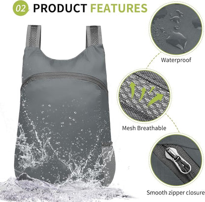 20L Ultra Hiking-Daypack Lightweight Foldable Travel Packable Backpack - Image 4