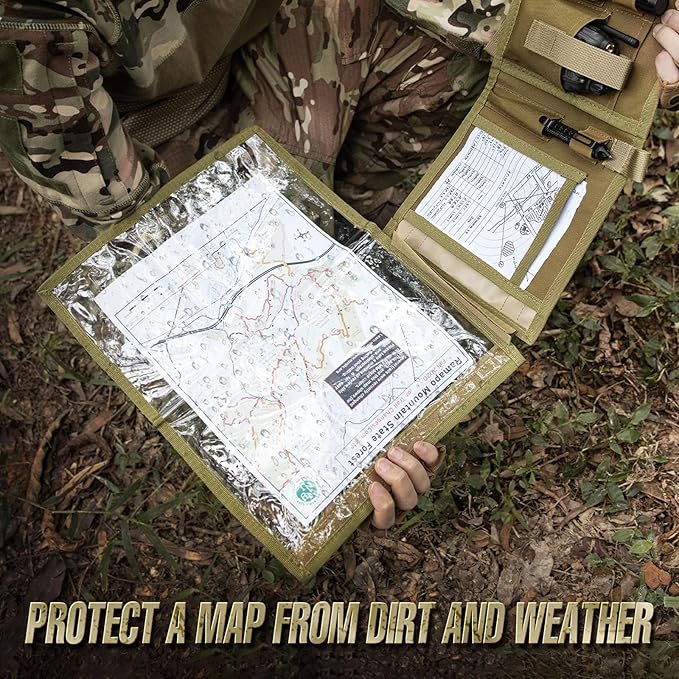 KOSIBATE Map Case, Military Map Protector, Water-Resistant Map Pouch Holder - Image 3