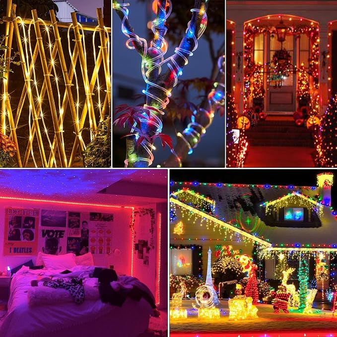Nazuwke 49Ft LED Rope Lights for Outside, 18 Colors Changing Outdoor Fairy - Image 6