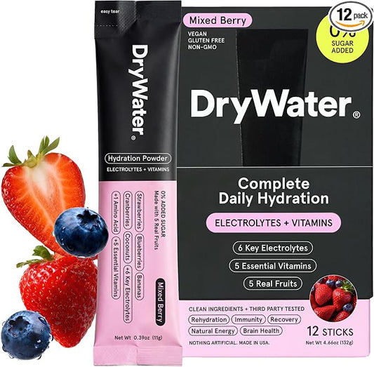 DryWater Electrolyte Powder Packets, Mixed Berry by DryWater