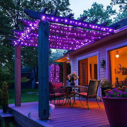 JMEXSUSS 400 LED Purple Christmas Lights Indoor Outdoor, 132 ft String Lights - Image 3