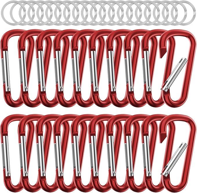 sprookber 2.28" Small Carabiner Clip Keychain, D Ring Caribeaner Clip, Key Clip by Sprookber