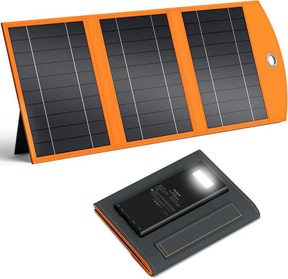 SOLUPUP 10000mah Solar Charger Power Bank, 30W Foldable Portable Solar Panel by SOLUPUP