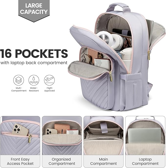 LOVEVOOK Laptop Backpack for Women 17.3 inch, Cute Womens Travel Backpack Purse - Image 2