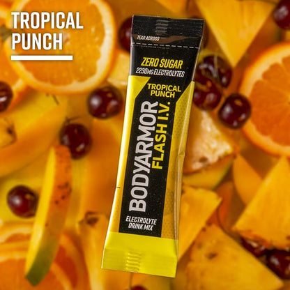 BODYARMOR Flash I.V. Electrolyte Packets, Tropical Punch, Zero Sugar Drink Mix - Image 6