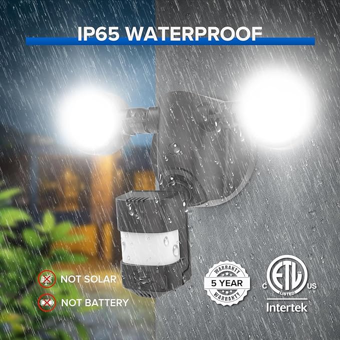 SANSI 25W 3000LM Motion Sensor Outdoor Security Lights, 5000K Daylight - Image 5