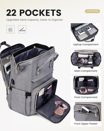 LOVEVOOK Laptop Backpack for Women, 15.6 Inch Travel Backpack - Image 3