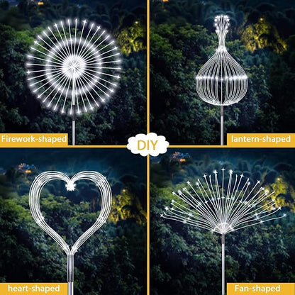 JJGoo Solar Firework Lights, 2 Pack 135 LEDs 2 Lighting Modes Solar Lights - Image 5