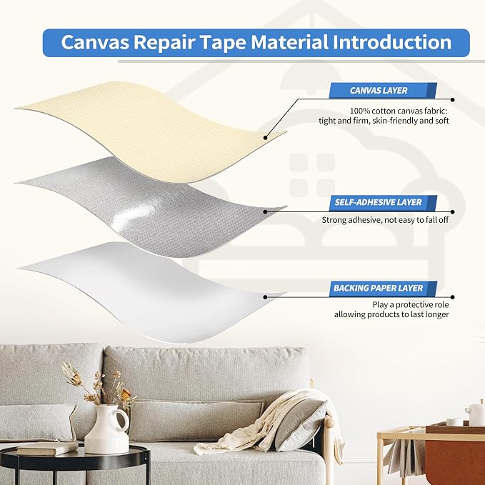 KING MOUNTAIN Canvas Repair Patch 16×30 Inch Self-Adhesive Waterproof Fabric - Image 3