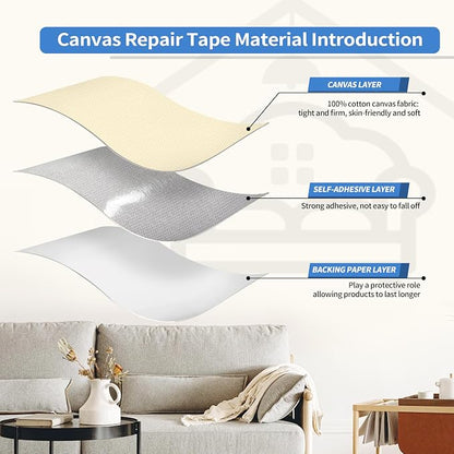 KING MOUNTAIN Canvas Repair Patch 16×30 Inch Self-Adhesive Waterproof Fabric - Image 3