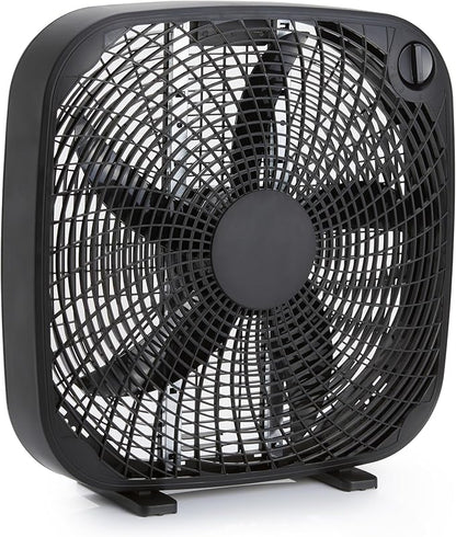 Amazon Basics 3-Speed Box Fan for Bedroom, Portable by AmazonBasics