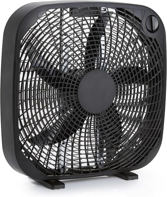 Amazon Basics 3-Speed Box Fan for Bedroom, Portable by AmazonBasics
