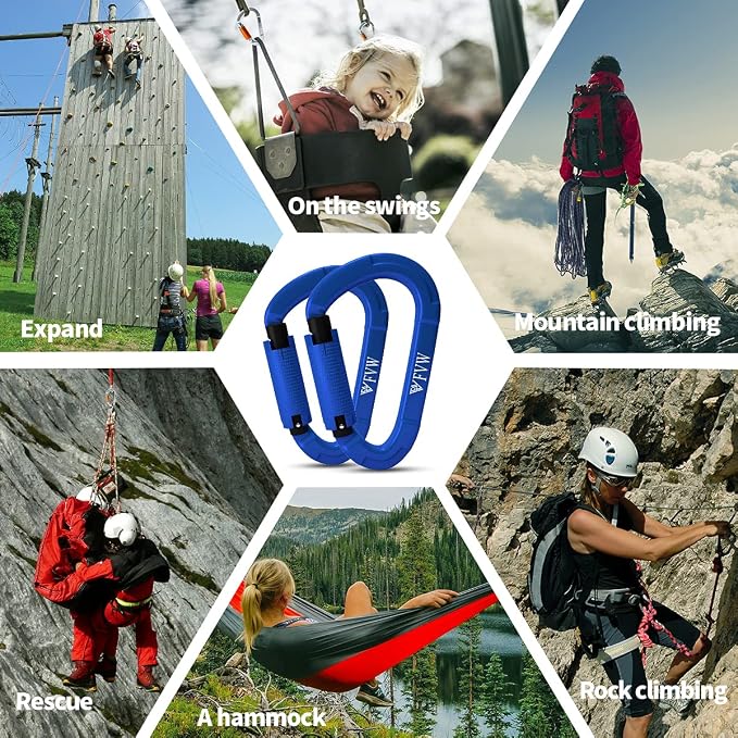 FVW Auto Locking Rock Climbing Carabiner Clips, Professional 25KN Heavy Duty - Image 6