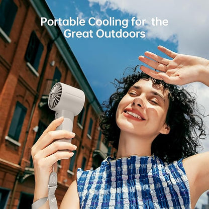 JISULIFE Handheld Turbo Fan, 5000mAh Rechargeable Portable Fan, 5-Speed - Image 8