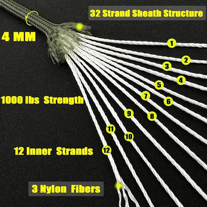 VVAAGG 1000 Paracord Rope, 50ft 12 Strand Parachute Cord - Image 2