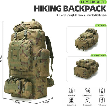 100L Camping Hiking Backpack, Molle military Tactical rucksack backpack - Image 5