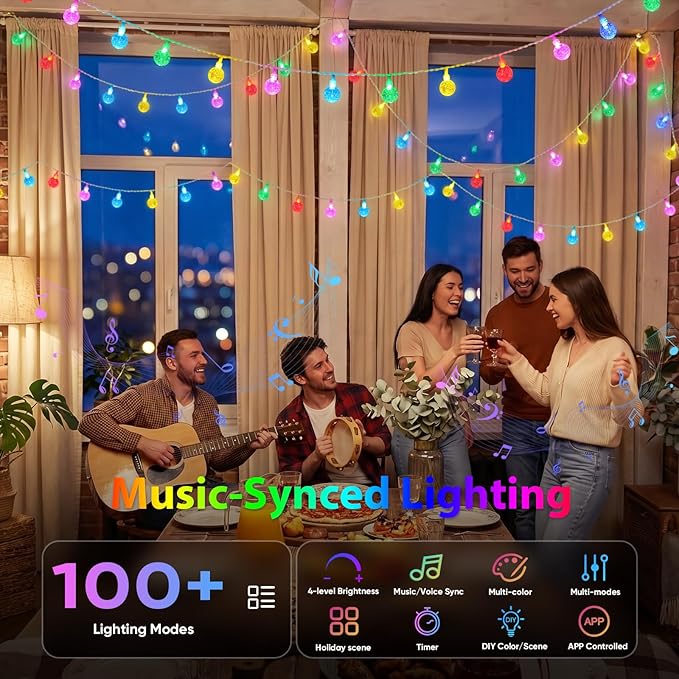 OMIKA Color Changing String Lights USB Powered, 33FT 60LED APP Control Fairy - Image 2