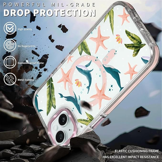 Case for iPhone 13/14, Sealife Whale Ocean Wildlife Clear Phone Case Design，for - Image 5