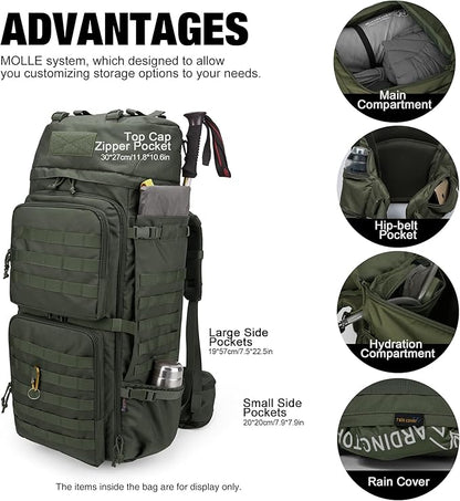 Mardingtop 75L Molle Hiking Internal Frame Backpacks - Image 4