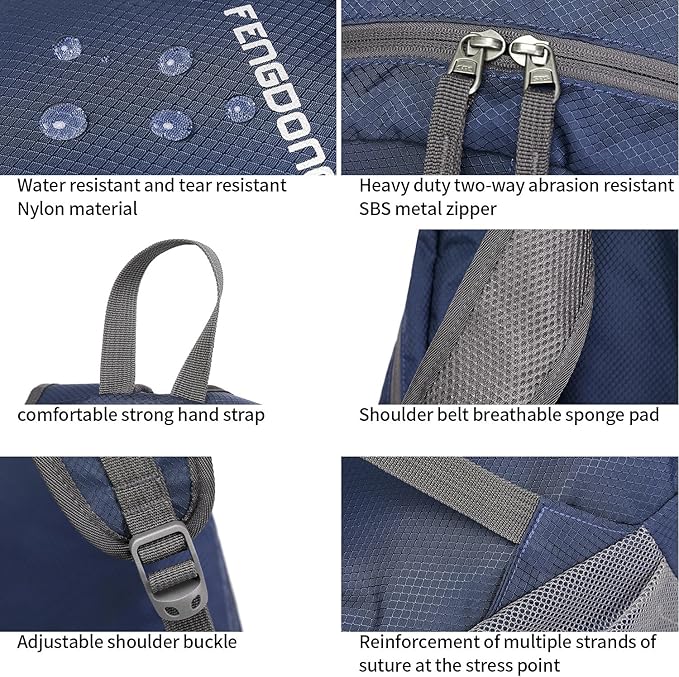 FENGDONG 35L Lightweight Foldable Waterproof Packable Travel Small Hiking - Image 4