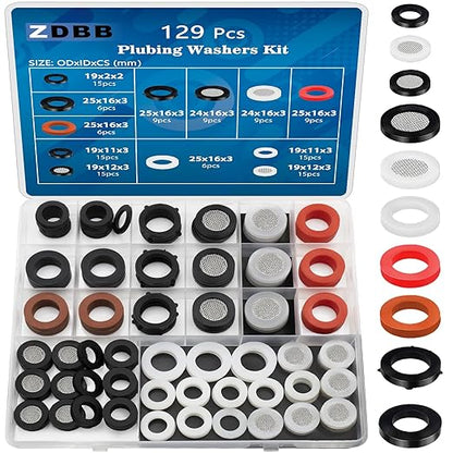 ZDBB 129 PCS Garden Hose Washers Shower Head Gaskets by ZDBB