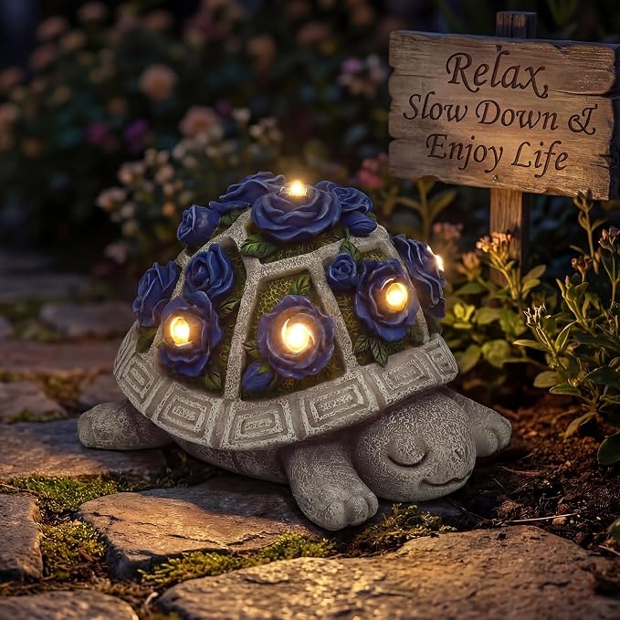 Solar Garden Outdoor Decor Turtle Statue - Image 7