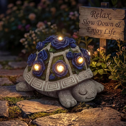 Solar Garden Outdoor Decor Turtle Statue - Image 7
