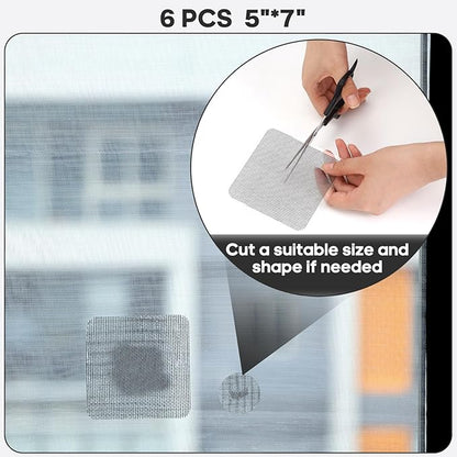 Secopad 5" x 7" Black/Grey Screen Repair Kit, Strong Adhesive Fiberglass Mesh - Image 4