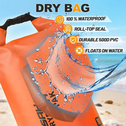 Waterproof Dry Bag, 5L/10L/20L/30L/40L Roll Top Lightweight Storage Backpack - Image 3