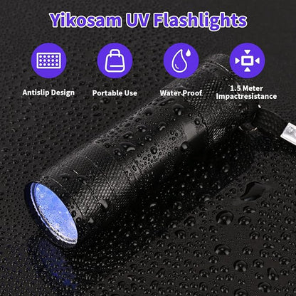 5 Pcs UV Black Light Flashlights Bulk, 9 Led 395-400nm Mini Blacklight Handheld - Image 8