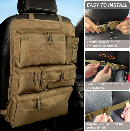 Tactical Seat Back Organizer Heavy Duty MOLLE Panel Organizer - Image 3