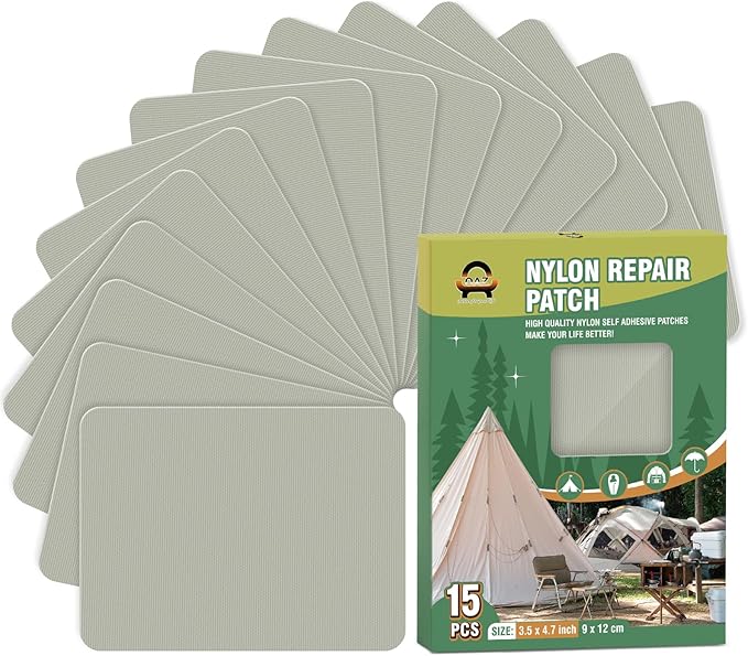 OAZ 15 Pieces 3.5 x 4.7 inch Nylon Repair Patches Nylon Fabric Patch by OAZ