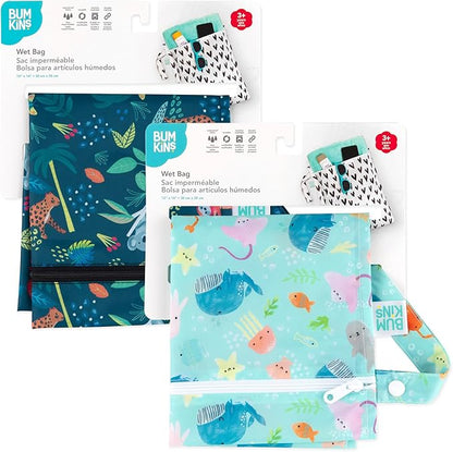 Bumkins - Waterproof Wet Bag - For Baby, Swim Suit, Cloth Diapers, Pump Parts - Image 6