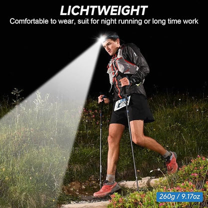 NiaoChao Headlamp Rechargeable, 99000 LM Super Bright LED Head Lamp - Image 7